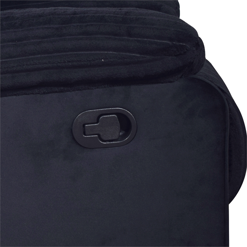 New Classic Furniture Willow Wood & Fabric Loveseat with Dual Recliner in Black