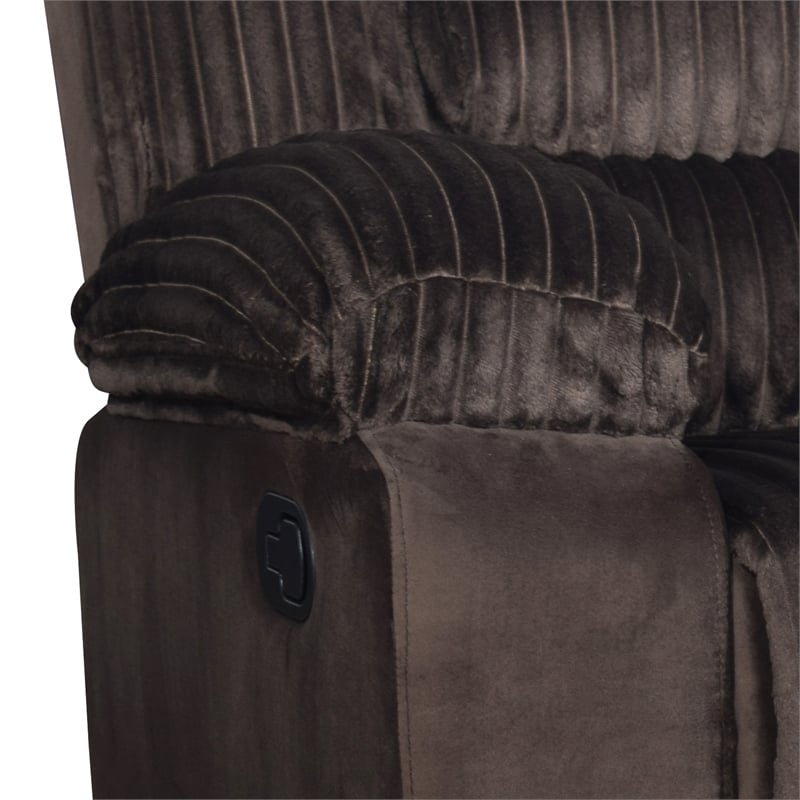 New Classic Furniture Willow Wood & Fabric Loveseat with Dual Recliner in Brown