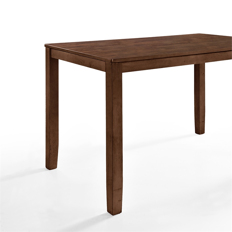 New Classic Furniture Pascal Wood Rectangular Counter Dining Table in Walnut