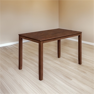 New Classic Furniture Pascal Wood Rectangular Counter Dining Table in Walnut