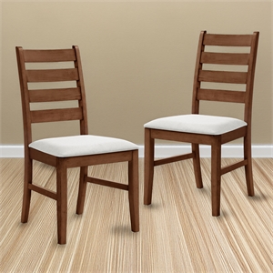 New Classic Furniture Pascal Wood Dining Chair in Walnut (Set of 2)