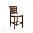 New Classic Furniture Pascal Wood Counter Chair in Walnut (Set of 2)