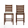 New Classic Furniture Pascal Wood Counter Chair in Walnut (Set of 2)