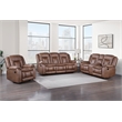 New Classic Furniture Morello 3 Pcs Fabric Manual Reclining Living Set in Brown