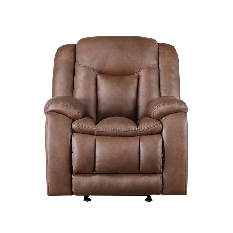New Classic Furniture Morello 3 Pcs Fabric Manual Reclining Living Set in Brown