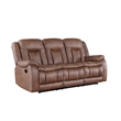 New Classic Furniture Morello 3 Pcs Fabric Manual Reclining Living Set in Brown