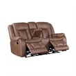 New Classic Furniture Morello 3-Piece Fabric Manual Reclining Sectional in Brown