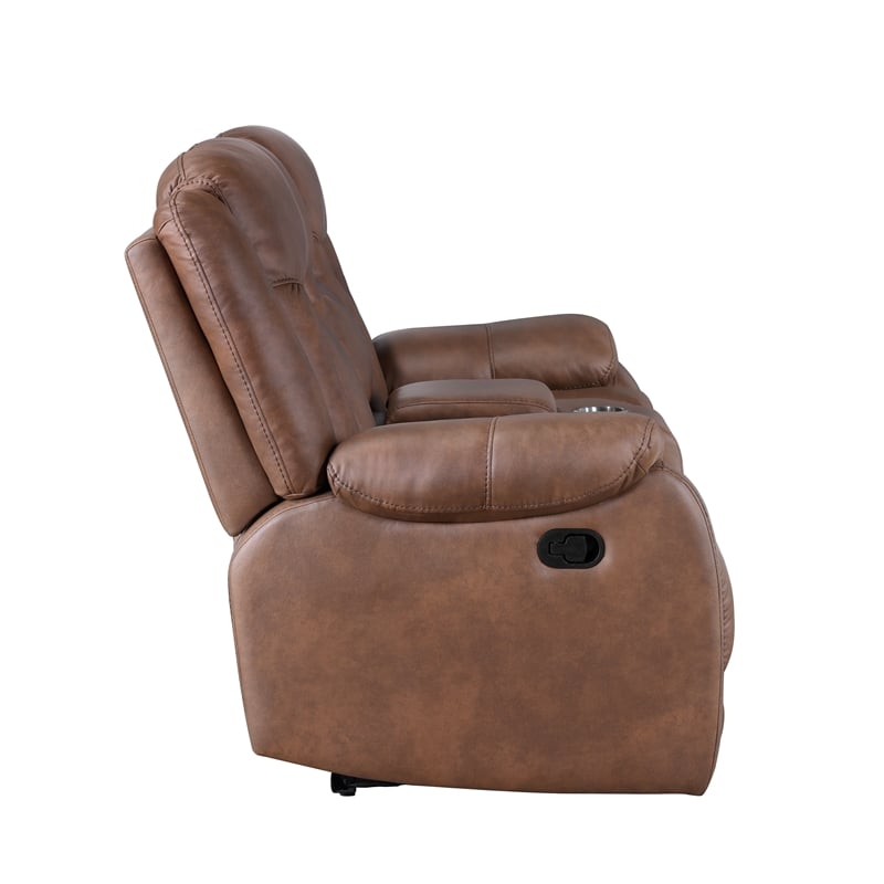 New Classic Furniture Morello 3-Piece Fabric Manual Reclining Sectional in Brown