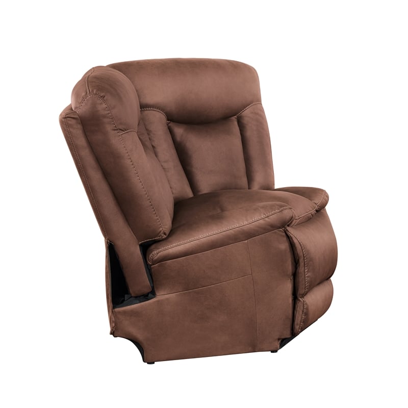 New Classic Furniture Morello 3-Piece Fabric Manual Reclining Sectional in Brown