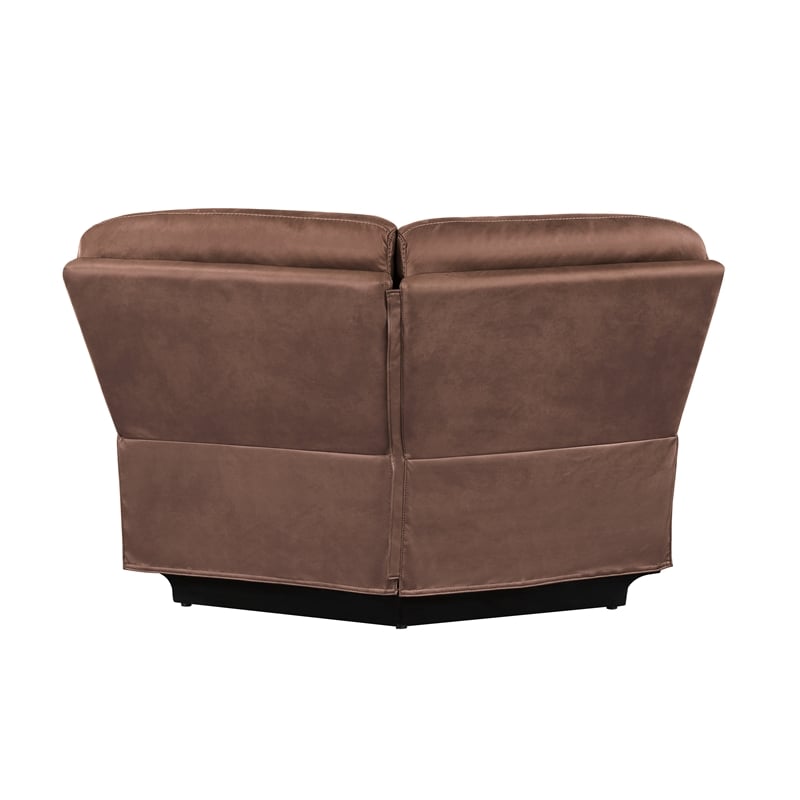 New Classic Furniture Morello 3-Piece Fabric Manual Reclining Sectional in Brown