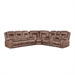 New Classic Furniture Morello 3-Piece Fabric Power Reclining Sectional in Brown
