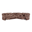 New Classic Furniture Morello 3-Piece Fabric Power Reclining Sectional in Brown