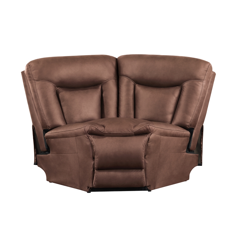 New Classic Furniture Morello 3-Piece Fabric Power Reclining Sectional in Brown