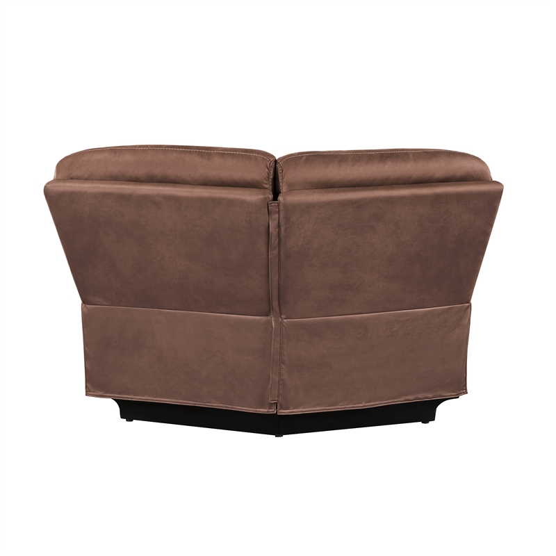 New Classic Furniture Morello 3-Piece Fabric Power Reclining Sectional in Brown