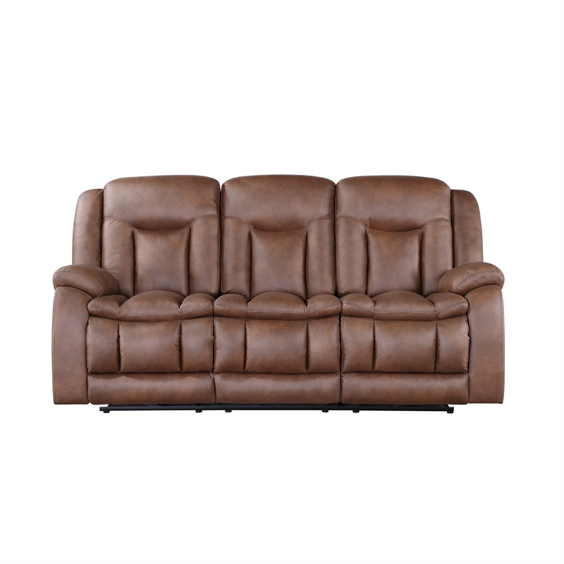 New Classic Furniture Morello 3-Piece Fabric Power Reclining Sectional in Brown