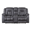 New Classic Furniture Morello 3-Piece Fabric Manual Reclining Living Set in Gray