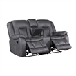 New Classic Furniture Morello 3-Piece Fabric Manual Reclining Living Set in Gray