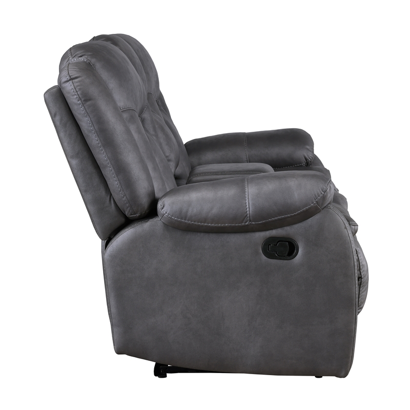 New Classic Furniture Morello 3-Piece Fabric Manual Reclining Living Set in Gray