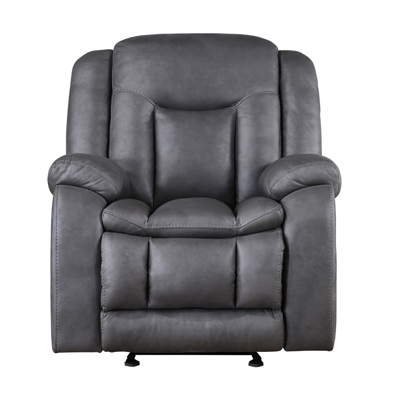 New Classic Furniture Morello 3-Piece Fabric Manual Reclining Living Set in Gray