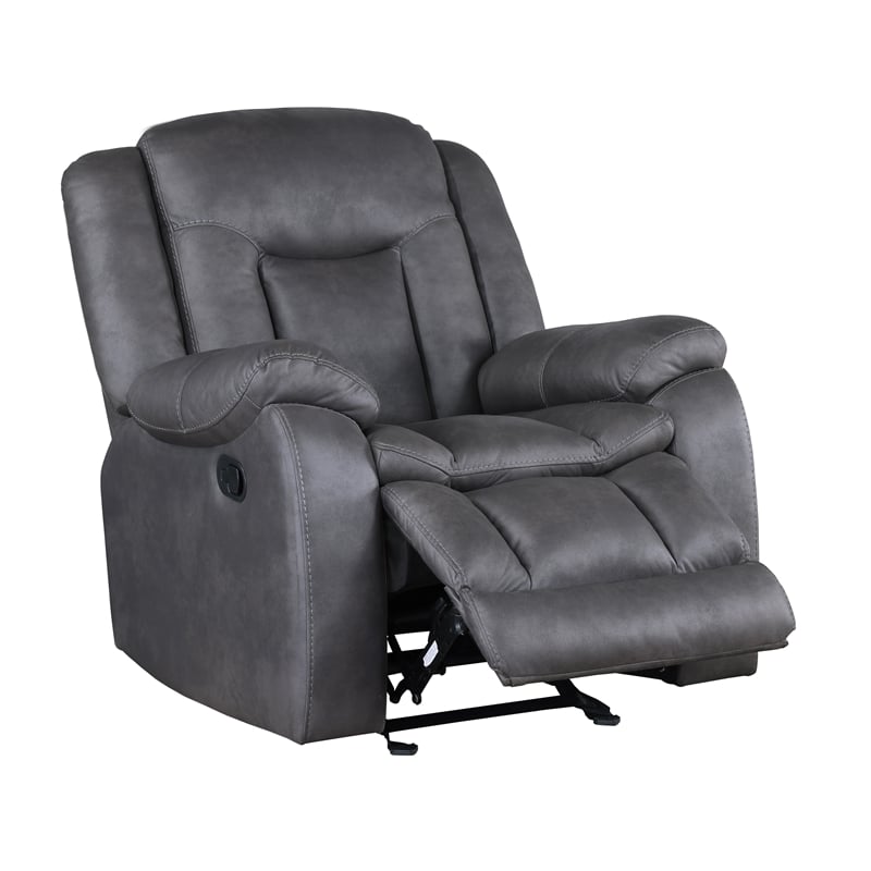 New Classic Furniture Morello 3-Piece Fabric Manual Reclining Living Set in Gray