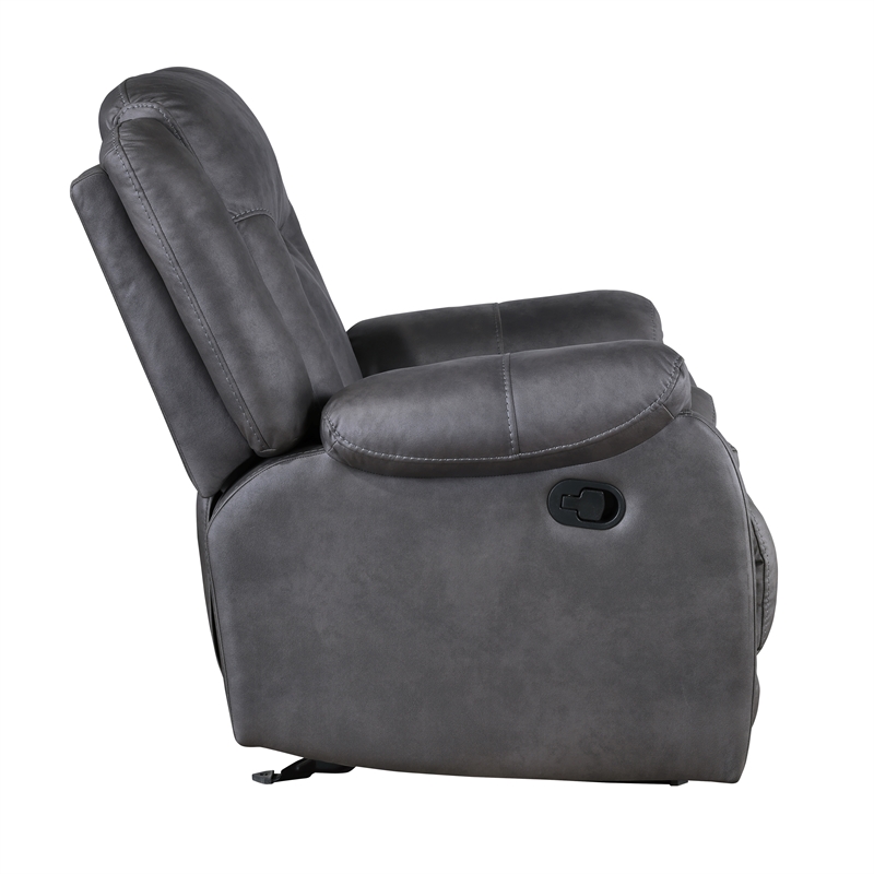 New Classic Furniture Morello 3-Piece Fabric Manual Reclining Living Set in Gray
