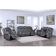 New Classic Furniture Morello 3-Piece Fabric Manual Reclining Living Set in Gray