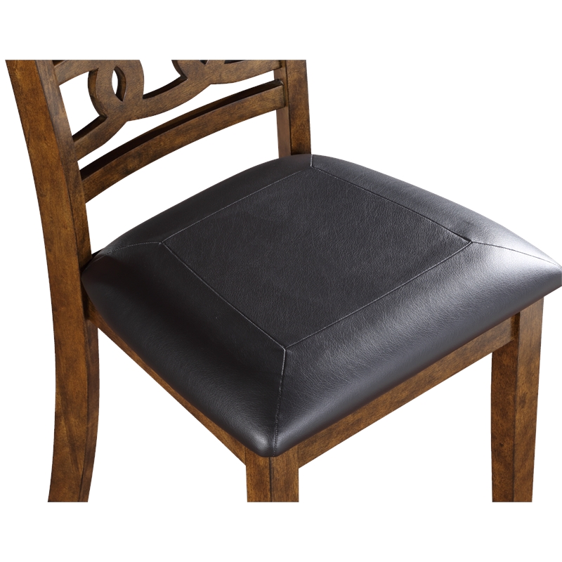 New Classic Furniture Gia 6-Piece Wood Dining Table Set in Brown