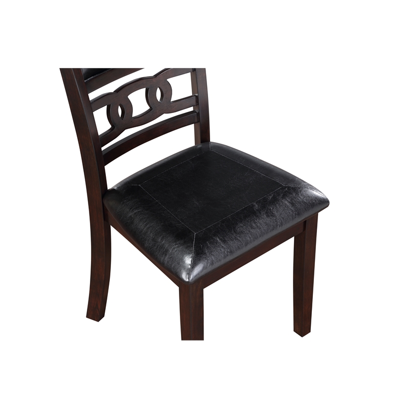 New Classic Furniture Gia 6-Piece Wood Dining Table Set in Ebony