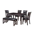 New Classic Furniture Gia 6-Piece Wood Dining Table Set in Ebony