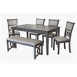 New Classic Furniture Gia 6-Piece Wood Dining Table Set in Gray