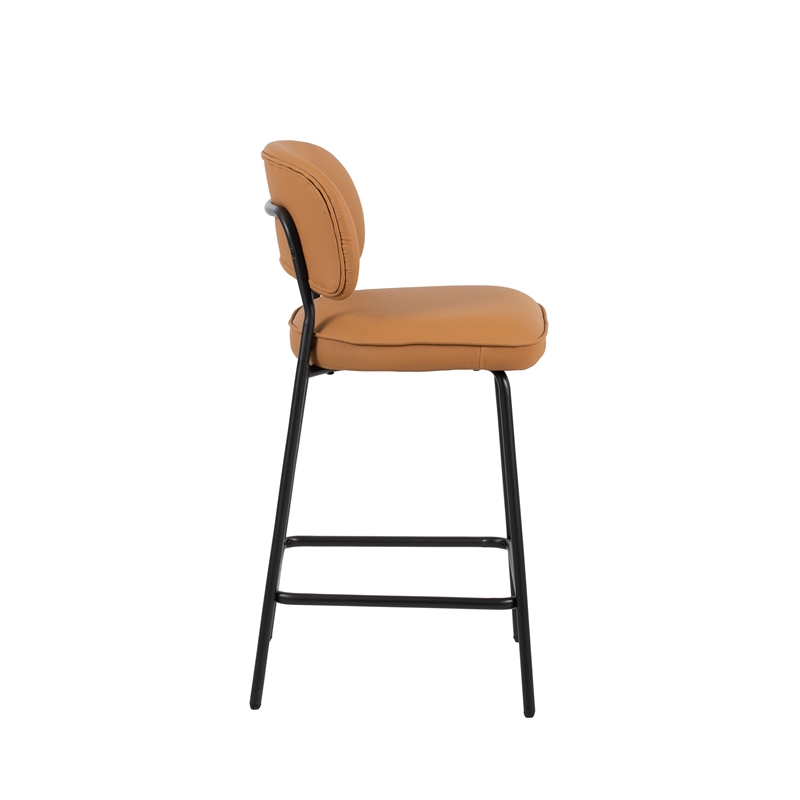 New Classic Furniture Blythe Vegan Leather Counter Chair in Orange (Set of 4)