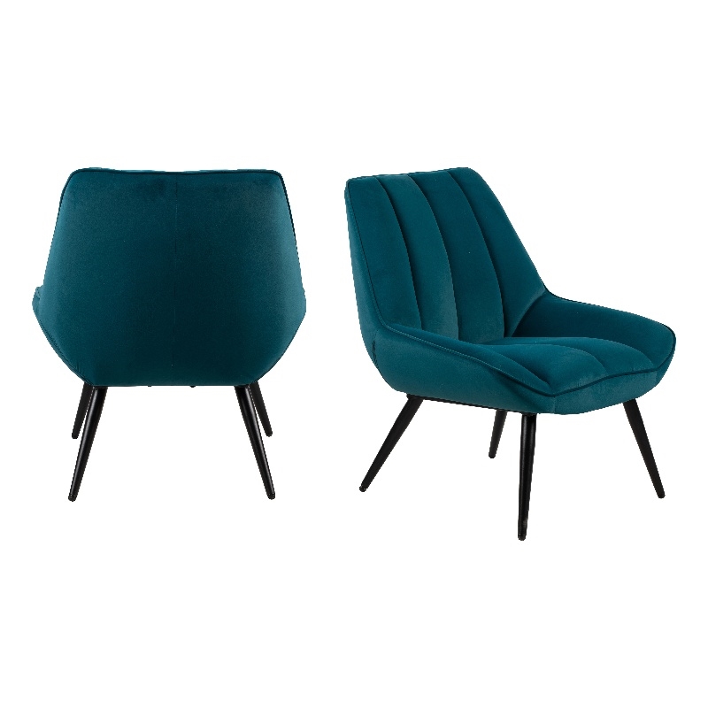 New Classic Furniture Astrid Velvet Upholstered Accent Chair in Green (Set of 2)
