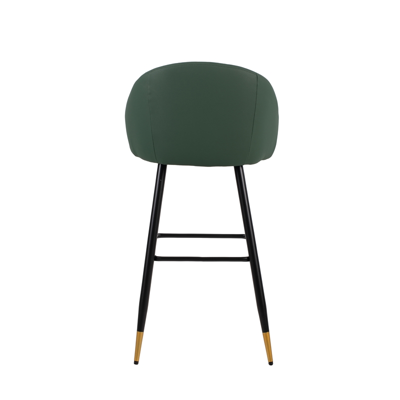 New Classic Furniture Oliver Vegan Leather Bar Chair in Green (Set of 4)