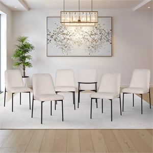 New Classic Furniture Erik Fabric Upholstered Dining Chair in Beige (Set of 6)