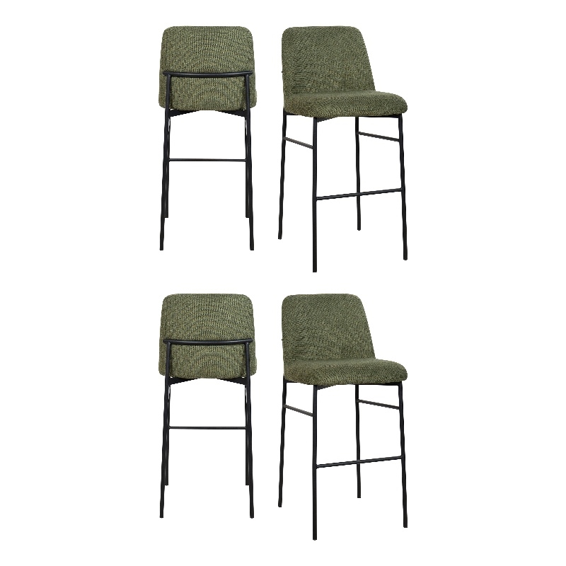 New Classic Furniture Erik Fabric Upholstered Bar Stool in Green (Set of 4)