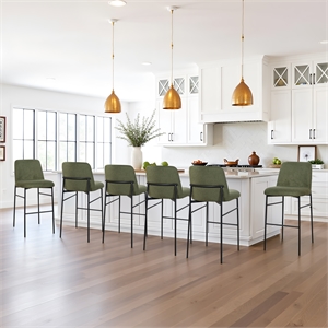 New Classic Furniture Erik Fabric Upholstered Bar Stool in Green (Set of 6)