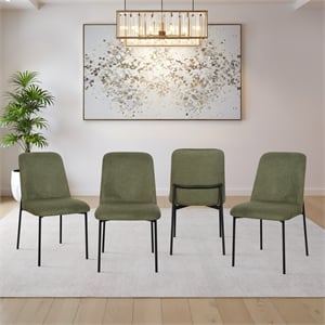 New Classic Furniture Erik Fabric Upholstered Dining Chair in Green (Set of 4)