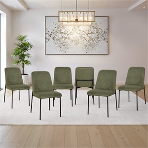 New Classic Furniture Erik Fabric Upholstered Dining Chair in Green (Set of 6)