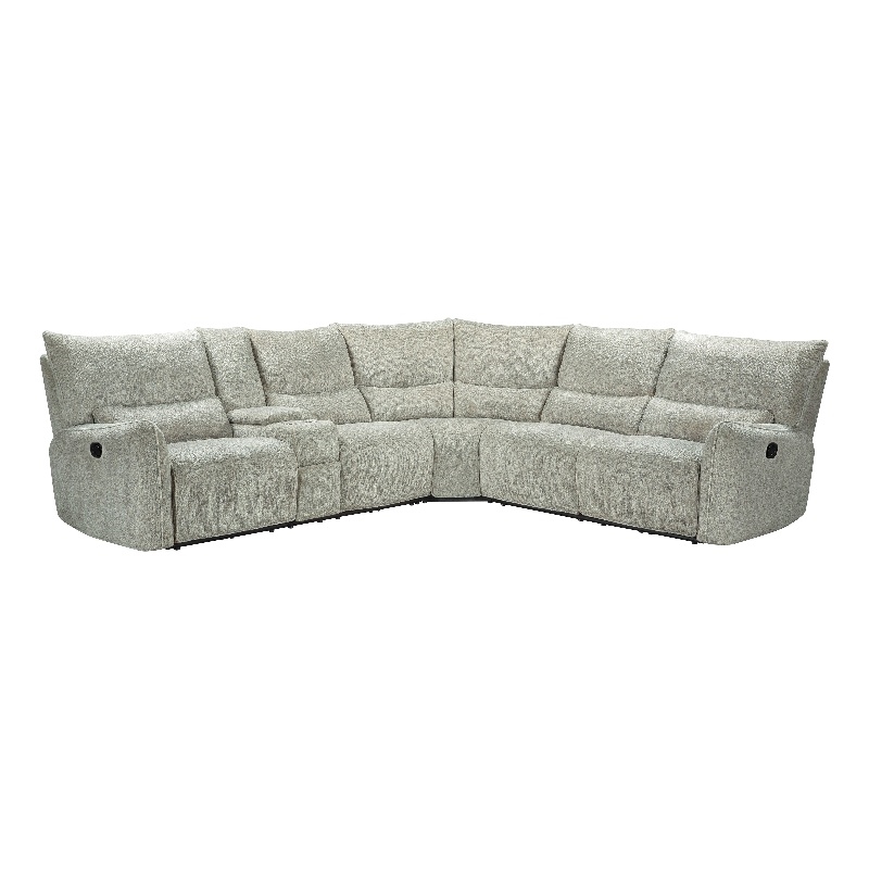 New Classic Furniture Remsen 3-Piece Polyester Fabric Manual Sectional in Latte
