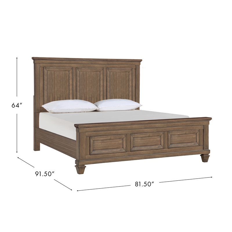 New Classic Furniture Mariana Wood King Size Bed in Vintage Mocha