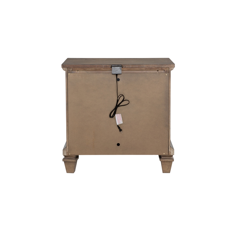 New Classic Furniture Mariana Wood 2-Drawer Nightstand in Vintage Mocha