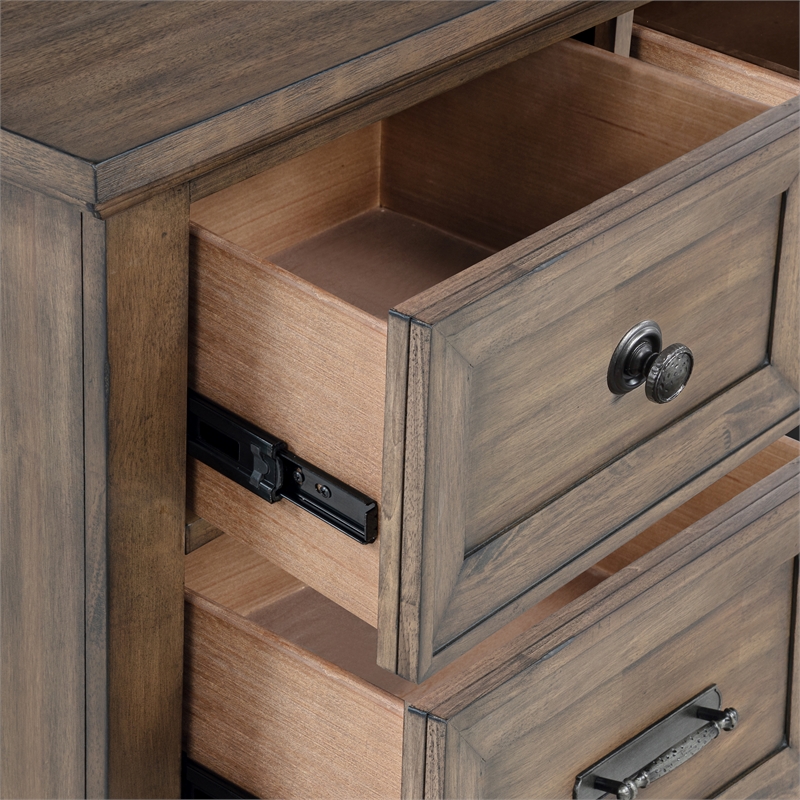 New Classic Furniture Mariana 2-Piece Wood Dresser with Mirror in Vintage Mocha