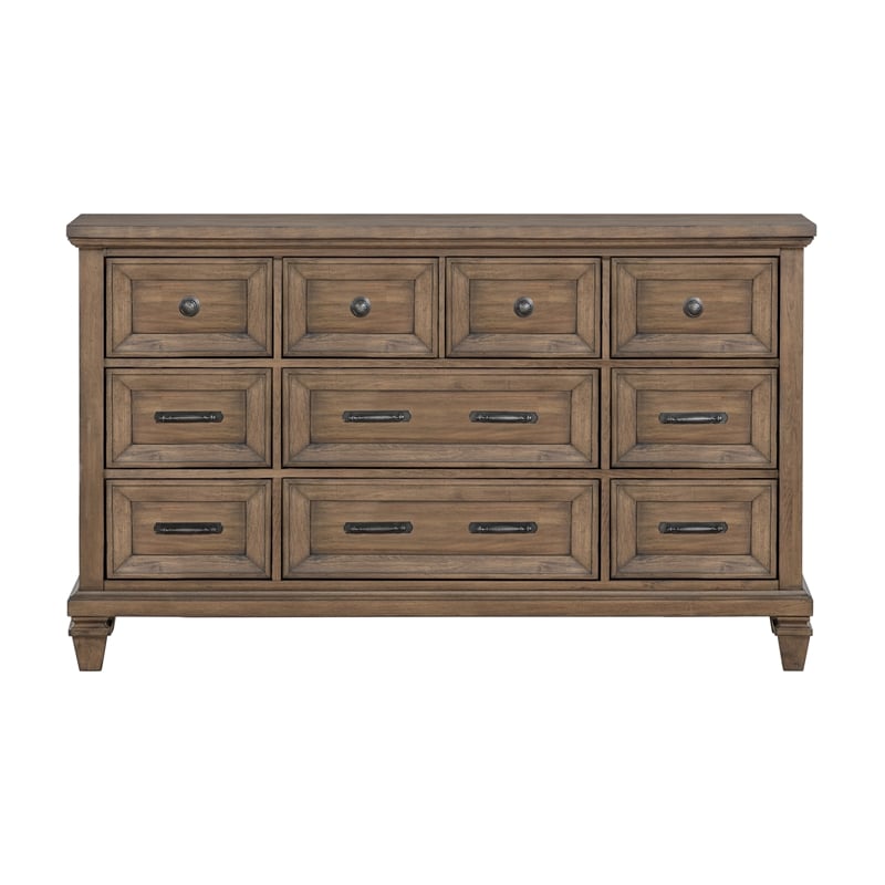 New Classic Furniture Mariana Wood 9-Drawer Dresser in Vintage Mocha
