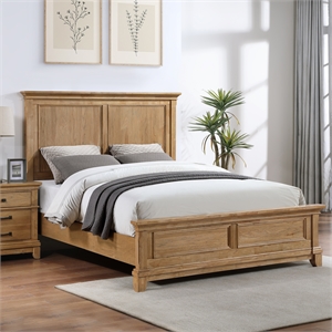 New Classic Furniture Sunstone Wood Queen Panel Bed in Honey Brown