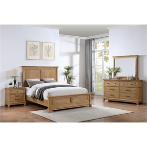 New Classic Furniture Sunstone 4-Pc Wood Queen Bedroom Set in Honey