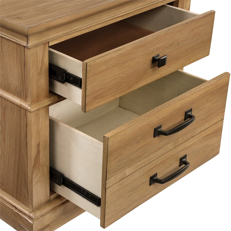 New Classic Furniture Sunstone Wood 3-Drawer Nightstand in Honey