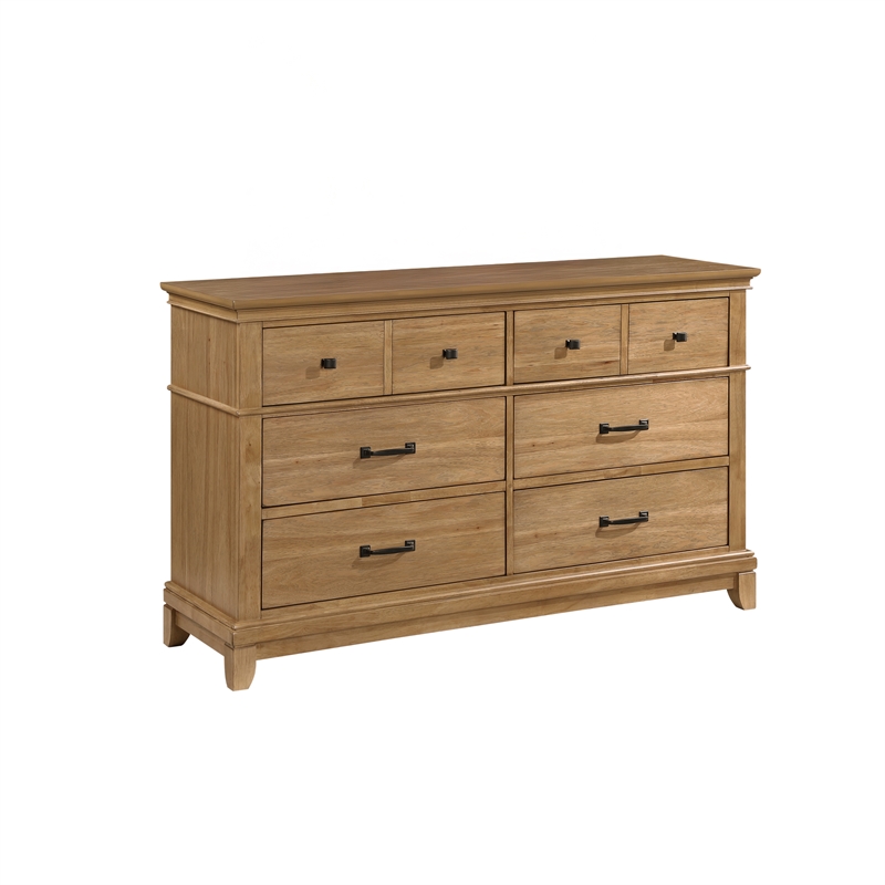 New Classic Furniture Sunstone Wood 6-Drawer Dresser in Honey