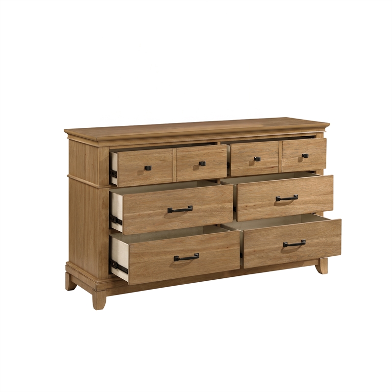 New Classic Furniture Sunstone Wood 6-Drawer Dresser in Honey