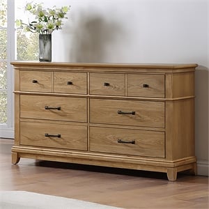 New Classic Furniture Sunstone Wood 6-Drawer Dresser in Honey