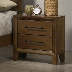 New Classic Furniture Ballard Wood 2-Drawer Nightstand in Walnut Brown